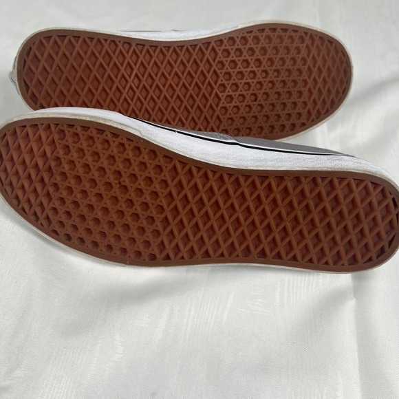 Vans Shoes Mens Size 11 Gray Canvas Brown Leather Low Top Casual Sneakers - Picture 2 of 15